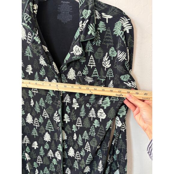 MeUndies Sz S Modal Button Down PJ Dress Long Sleeve Tree‎ Christmas Print - Picture 6 of 8